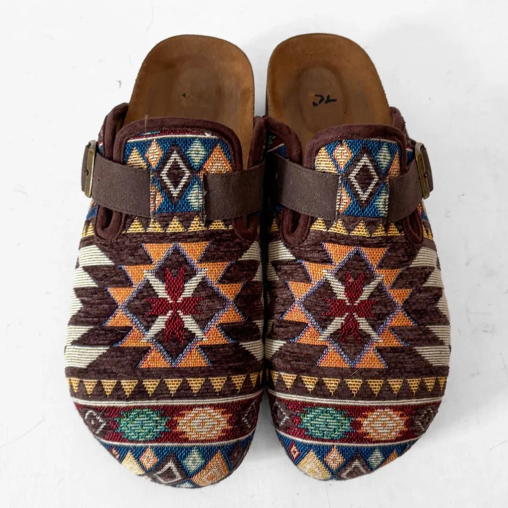 Dirty Laundry Multicolor Patterned Clog Mule with Buckle